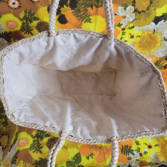Vintage Straw Woven Wicker Tote Bag - Picture 4 of 5